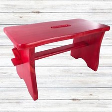 Red Small Wooden Stool