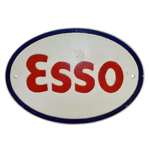 Esso cast iron sign plaque - cast,