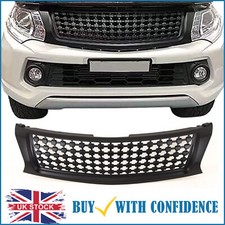 For Mitsubishi L200 Triton Front Bumper Grille Badgless Black 2015-2019