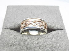 Clogau Gold Silver & 9ct Rose Gold Tree of Life Ring 8mm Size M