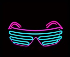 LED Light Up Glasses Pink Blue