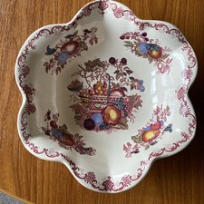 Mason S Patent Ironstone China Bowl Autumn Fruit Painted
