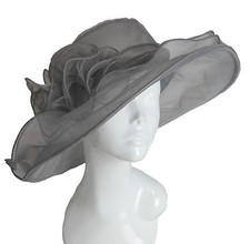 Large Hat Fascinator Weddings Ladies Day Race Royal Ascot Hatinator Brim Organza