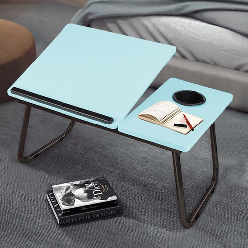 Folding laptop desk - laptop, cup