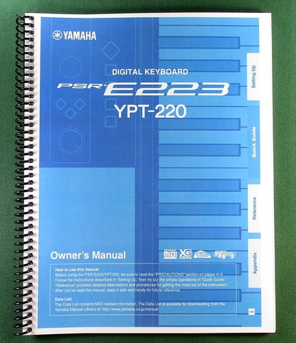 Yamaha psr e223 ypt 220 - psr-e223, ypt-220