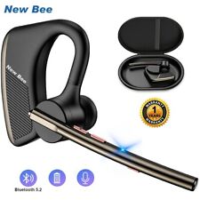 New Bee Bluetooth 5.2 Earpiece Wireless Headset Handsfree Ear Noise Cancelling
