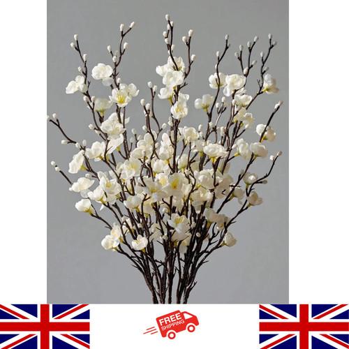 4pcs artificial flowers white - 4pcs,