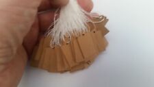 100 x Very Small Brown Card String Tie Tags Labels Retail Luggage Price