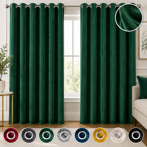 Long velvet curtains pair - long,