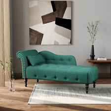 Tufted Fabric Chaise Sofa