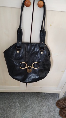 Vintage black hide - , texier