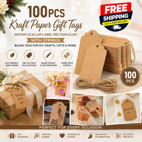 100pcs kraft paper - paper, gift
