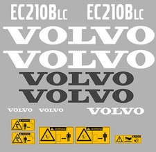 VOLVO EC210BLC DIGGER DECAL STICKER SET WITH SAFETY WARNING DECALS