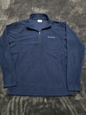 Columbia Men's Blue Fleece 1/4 Zip Pullover Sweatshirt Small Hiking Outdoors