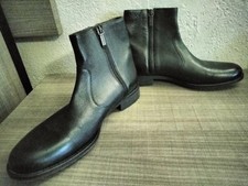 Magnanni Rocco Men's Black Leather Dual Zip Boots  ~  Size 9 Think Beatle's Boot