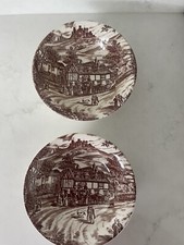 Two Broadhurst Staffordshire ironstone 15 Cm bowls. Brown. VGC