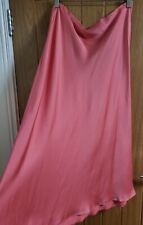 Primark Penneys Satin Silky Effect Midi Skirt Coral Pink Size 14