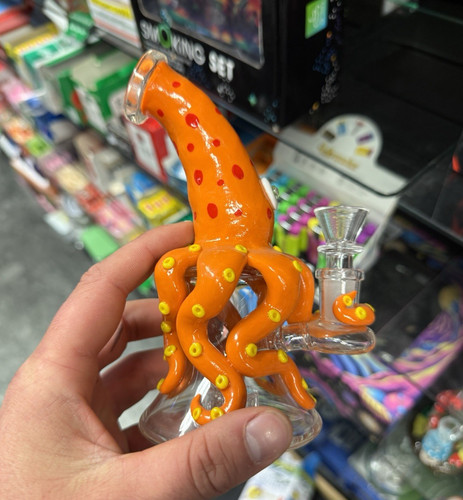 Orange glass octopus - orange,