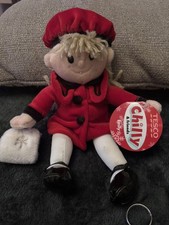 Tesco Chilly & Friends Emily little girl Xmas Soft Plush Beanie Toy 9” Tag 2002 