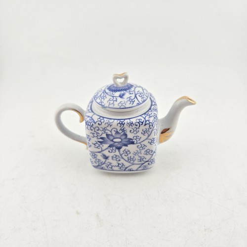 Miniature china teapot - teapot, blue