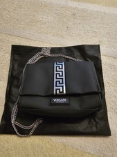 Versace Fragrance Pouch/Travel/Clutch Small Size Bag in Black Silver Color New