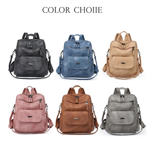 Faux leather backpack purse - faux,