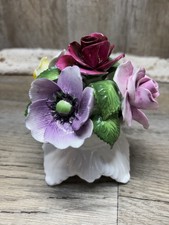 Radnor Bone China Staffordshire England Rose/Flower Basket Panier Vtg Hand paint