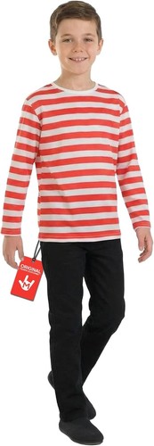 Kids red white striped - red,