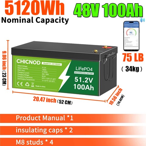 48v 100ah lifepo4 lithium - 100ah,