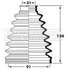 FIRST LINE Drive Shaft Bellow