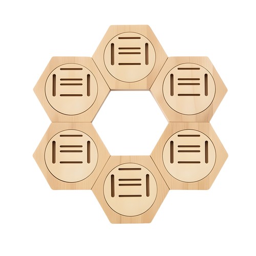 6pcs wood medal - 6pcs,