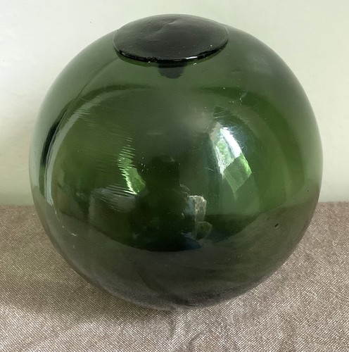 Antique green glass hand blown
