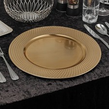 33cm Christmas Dinner Charger Plates Placemats Table Geo Gloss Set 6 Gold