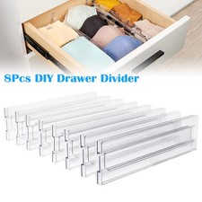 8x Drawer Dividers Expandable Adjustable Organizer Separator for Kitchen Bedroom