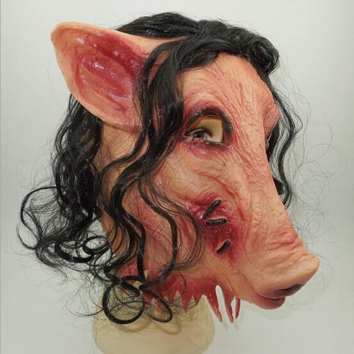 Halloween pig head - mask, with