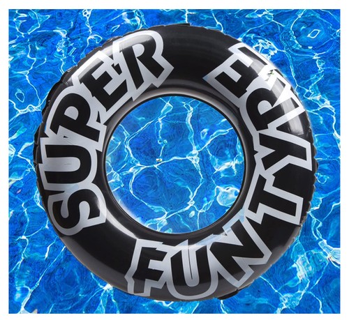 Inflatable swim ring black - inflatable,