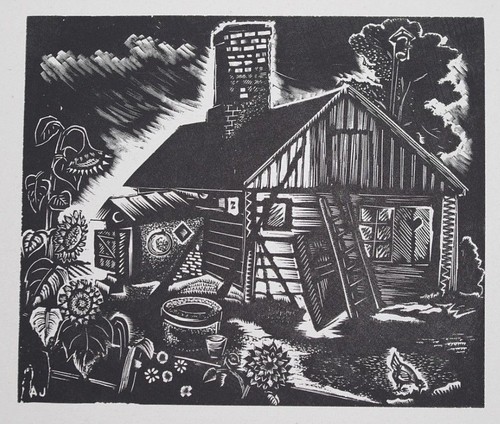 Junkers woodblock print latvia - junkers,