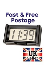 CAR DASHBOARD DIGITAL CLOCK MINI LCD SCREEN INTERIOR DESK STAND SELF-ADHESIVE