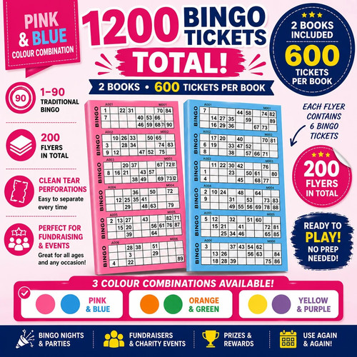 Bingo tickets books 90 - tickets, 1-90