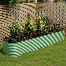 Garden Metal Raised Vegetable Planter Outdoor Flower Trough Herb Grow Bed Box