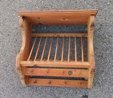 Vintage Penny Pine Plate Rack And Mug Holder Solid Good Condition  quality 1921 