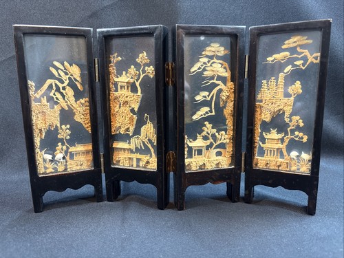 Vintage china table screen - vintage,