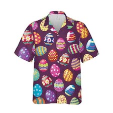 Mens Button Down Purple Easter