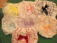 DREAM GIRLS ROMANY ROMANY FRILLY KNICKERS VARIOUS COLOURS ALL SIZES  REBORN DOL 