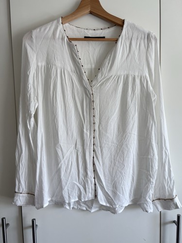 Zara basic white beaded trim - zara,