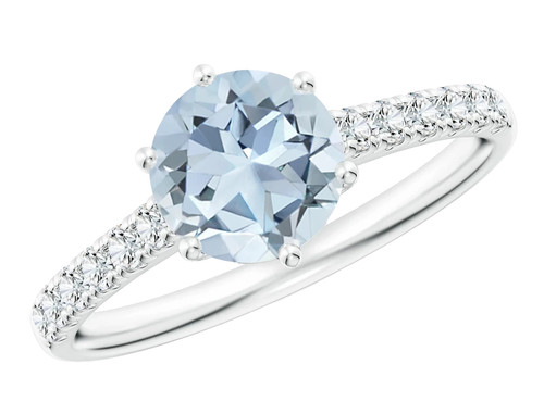14k solid gold aquamarine and - aquamarine,