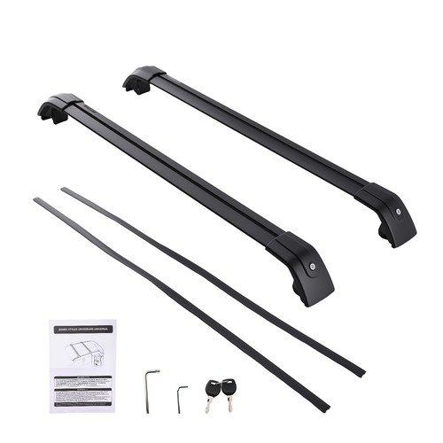 Pair aluminium black roof rack - black,