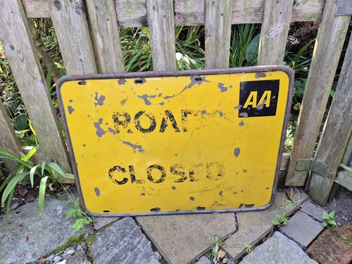 Enamel sign vintage road - vintage,