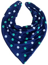 Adult Dribble Bib Special Needs Navy/Green/White Spots Bandana Bib Drool Bib