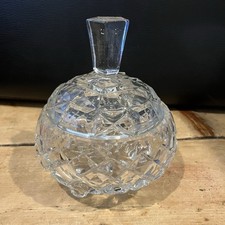 Glass Bon Bon Bowl Jar with Lid 12 cm Tall Sweets Trinkets